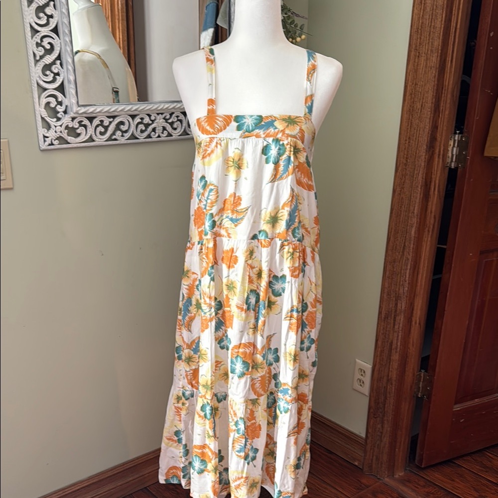 Tropical Floral Midi Dress Roxy